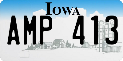 IA license plate AMP413