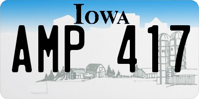 IA license plate AMP417