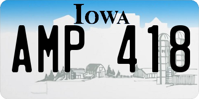 IA license plate AMP418