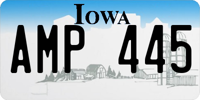 IA license plate AMP445