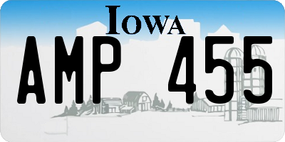 IA license plate AMP455