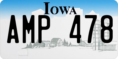 IA license plate AMP478