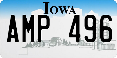 IA license plate AMP496