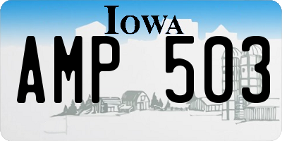 IA license plate AMP503