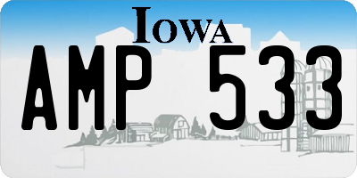 IA license plate AMP533