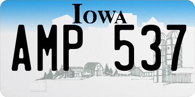 IA license plate AMP537