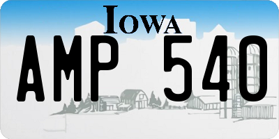 IA license plate AMP540