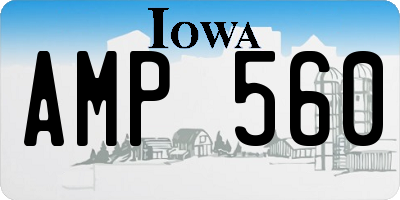 IA license plate AMP560