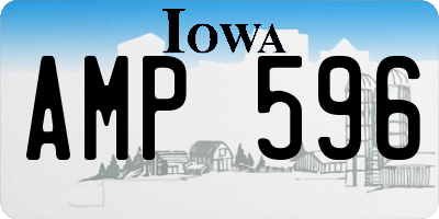 IA license plate AMP596