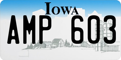 IA license plate AMP603