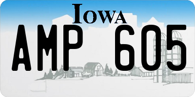 IA license plate AMP605