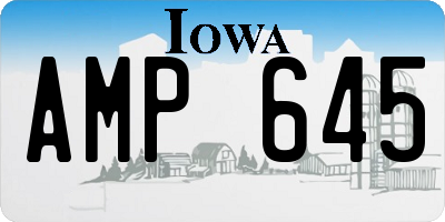 IA license plate AMP645