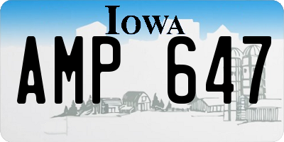 IA license plate AMP647