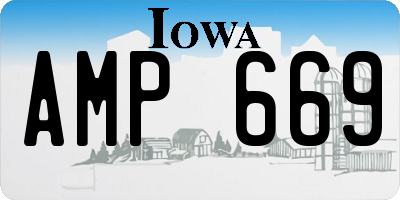 IA license plate AMP669