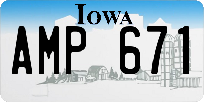 IA license plate AMP671