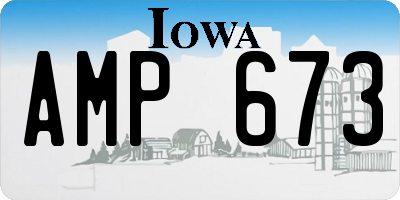 IA license plate AMP673