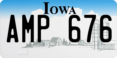 IA license plate AMP676