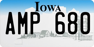 IA license plate AMP680
