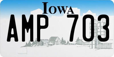 IA license plate AMP703