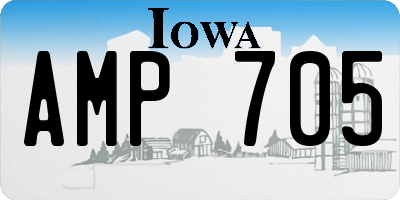 IA license plate AMP705