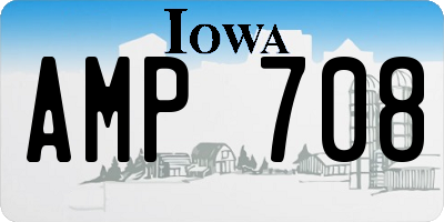 IA license plate AMP708