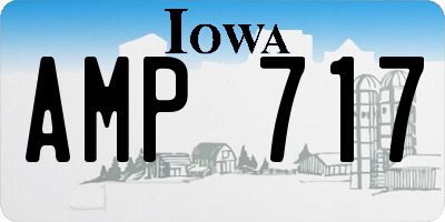 IA license plate AMP717