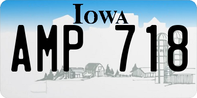 IA license plate AMP718