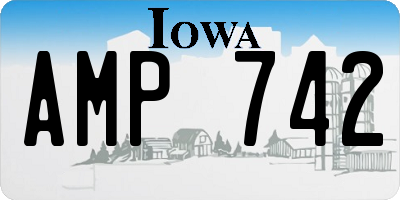 IA license plate AMP742