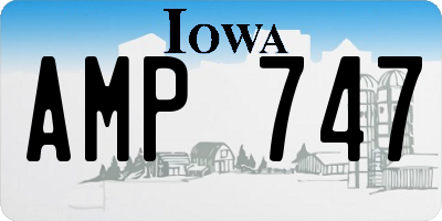 IA license plate AMP747