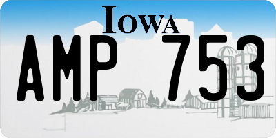 IA license plate AMP753