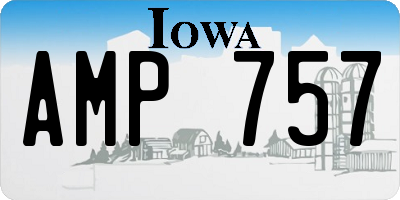 IA license plate AMP757