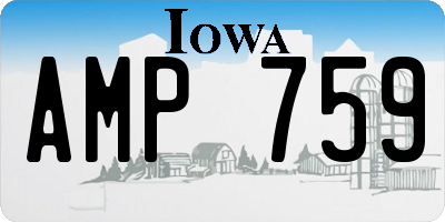 IA license plate AMP759