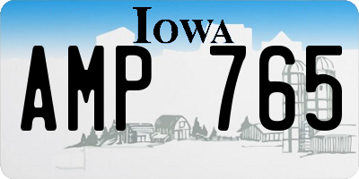 IA license plate AMP765