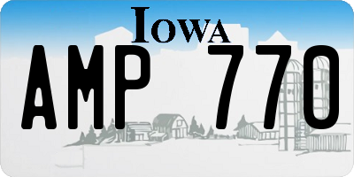 IA license plate AMP770