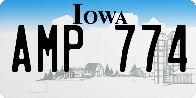 IA license plate AMP774