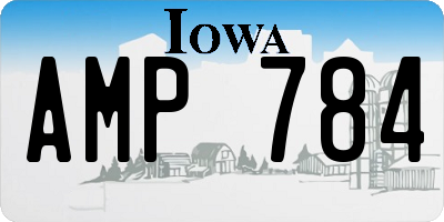 IA license plate AMP784
