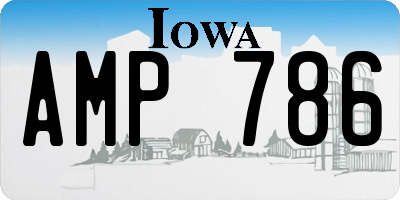 IA license plate AMP786