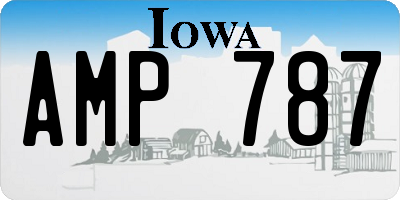 IA license plate AMP787