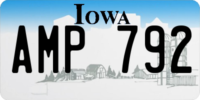 IA license plate AMP792