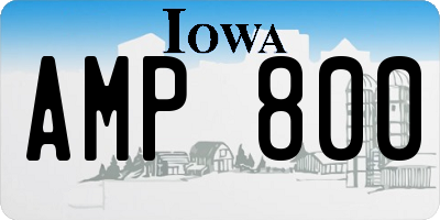 IA license plate AMP800