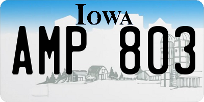 IA license plate AMP803