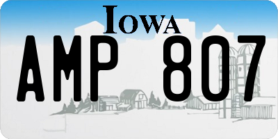 IA license plate AMP807