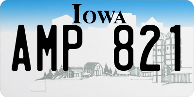 IA license plate AMP821
