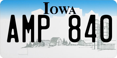 IA license plate AMP840