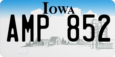 IA license plate AMP852