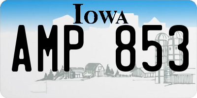 IA license plate AMP853