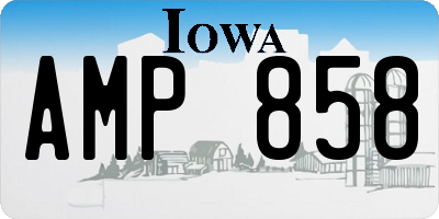 IA license plate AMP858