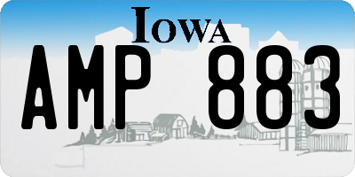 IA license plate AMP883
