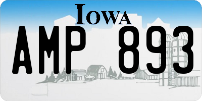 IA license plate AMP893