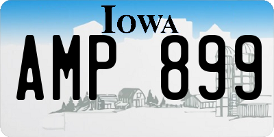IA license plate AMP899